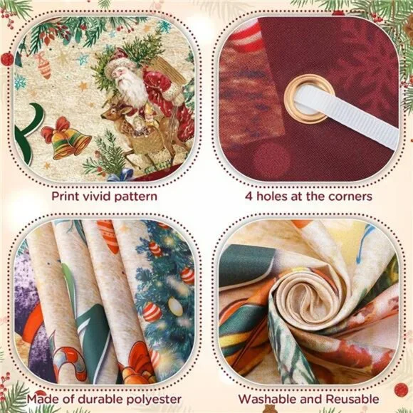 Vintage Christmas Decorations Outdoor Yard Fence Banner Sign, Merry Christmas - Picture 7 of 8